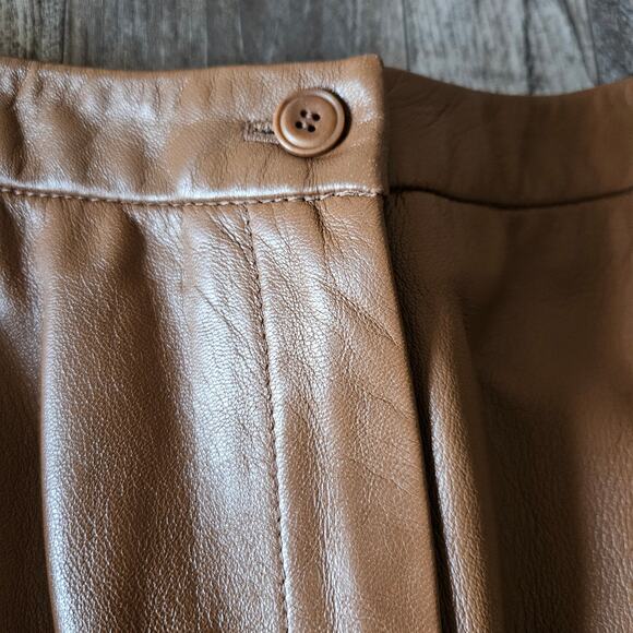 Vintage Leather Pant Carlisle Women Size 4 Tan Brown Boho Lined High Waist Small - Picture 5 of 9